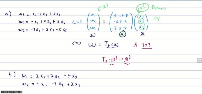 The codomain of the transformation x