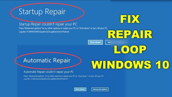 Lab 6-2 using windows startup repair