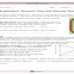 Distance time and velocity time graphs gizmo answers