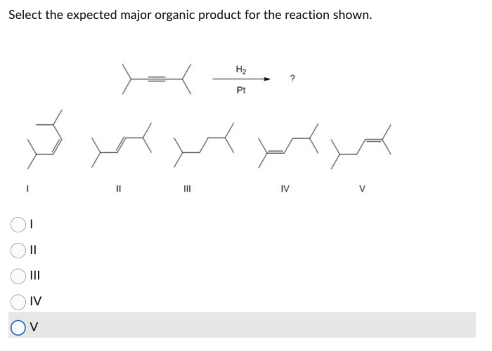 What is the expected major product of the reaction shown